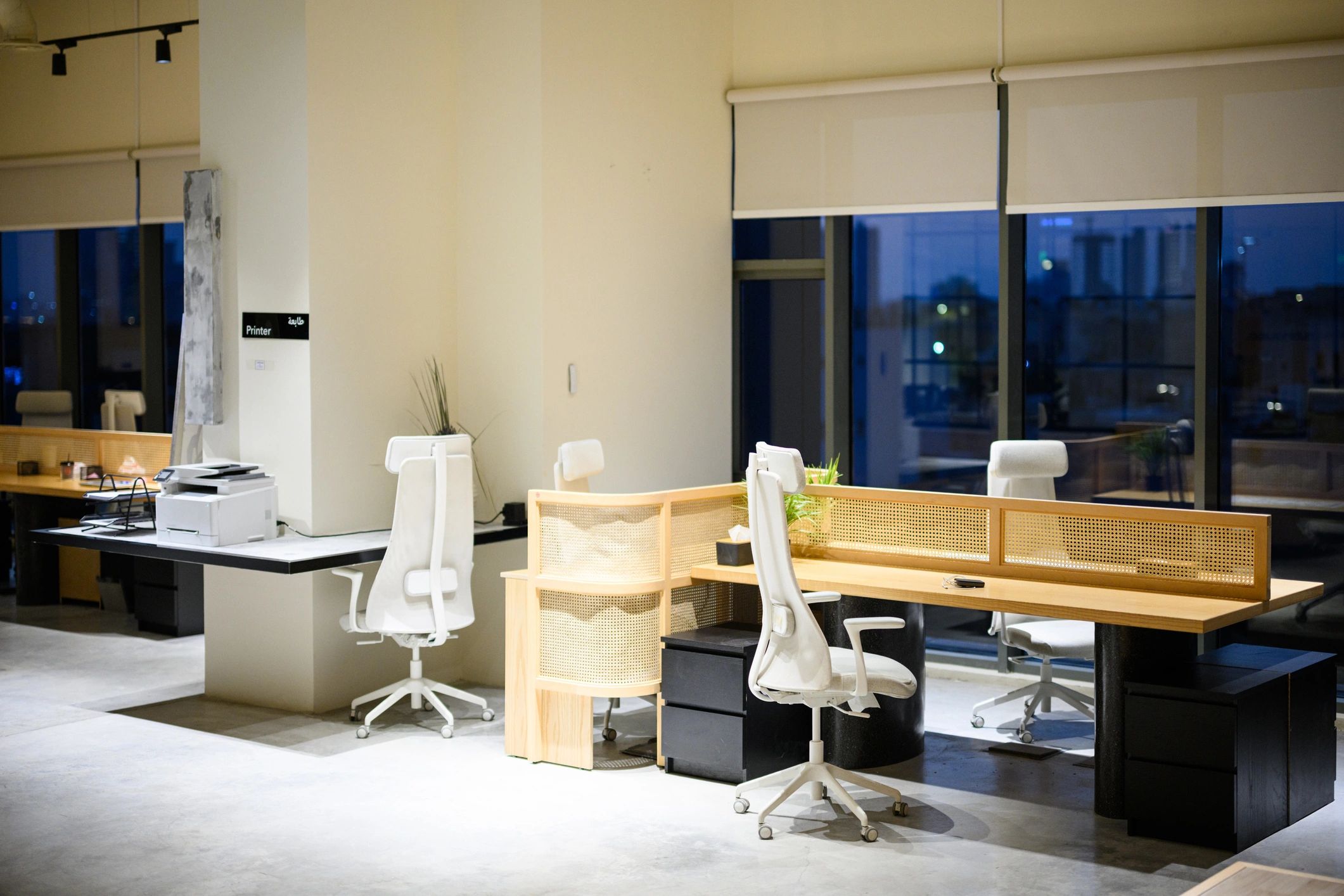 Minimal professional workspace meeting room